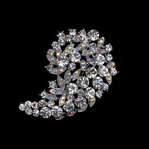 Weiman Usine En Gros Cristal Plante Forme Broche De Mariage Broches Virgule <span class=keywords><strong>Demi</strong></span> <span class=keywords><strong>Lune</strong></span> Broches - Product Image 5