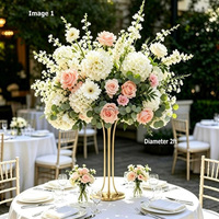 Décoration de mariage, orchidée Phalaenopsis réaliste au toucher, 70 cm, boule de fleurs rose bonbon, centre de table pour fête d'anniversaire