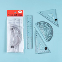 Promotionnel 15cm 20cm 30cm Règle En Plastique Ensemble Étudiant Maths Géométrie Ensemble Carrés Triangle Règle Rapporteur pour L'école