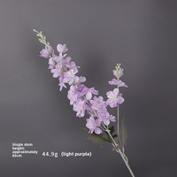 Bunga Sutra Buatan Delphinium 2 Cabang Berumbai Dekorasi Rumah Besar Perlengkapan Fotografi Pernikahan Bunga Palsu Grosir