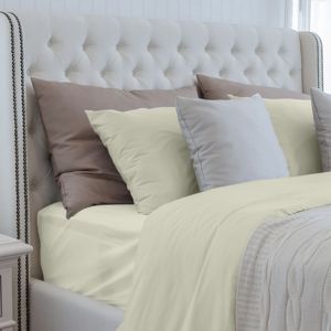 DB Luxury 100% Viscose Derived From Bamboo 3-Piece Sheet & Pillowcase Set Oeko-TEX Certified Crè<b>me</b>-Twin Size - Product Image 3