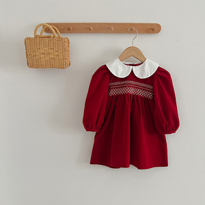 Automne bébé fille robe noël enfants fille robe poupée col manches longues enfant en bas âge princesse robe printemps enfants vêtements 1-6Y - Product Image 4