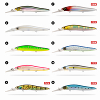 Leurre Minnow à Lame Longue 110mm 16g en Plastique ABS pour Pêche en Eau Salée, Leurre Flottant Dur pour la Pêche à la Traîne