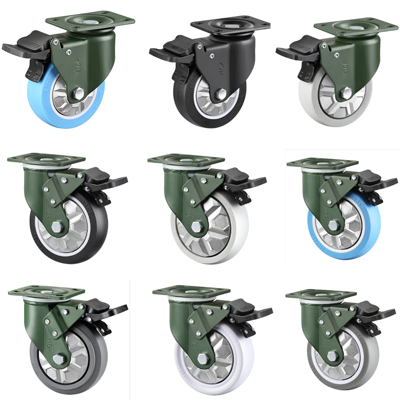 YTOP Extra Heavy Duty 3 Inch Caster Wheels Swivel Heavy Duty Metal Wheels Rubber Caster