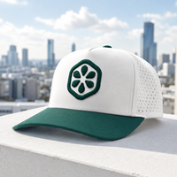 Casquette de golf 5 panneaux avec broderie personnalisée, logo sur mesure, haute qualité, faible MOQ, fermeture auto-agrippante, séchage rapide, durable, pour hommes