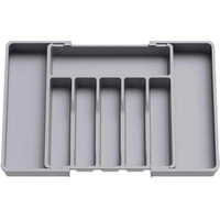 Organisateur de tiroir en plastique réglable, porte-couverts rétractable, boîte de rangement pour couverts pour la cuisine