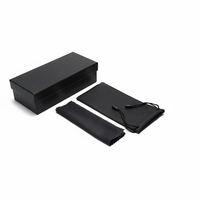 Étui à lunettes en cuir personnalisable avec logo, pochette de rangement noire pour lunettes
