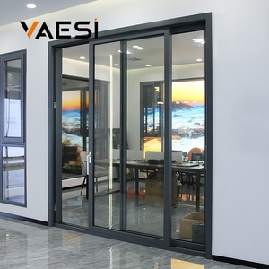 Abordable Hôtel Bureau Porte <span class=keywords><strong>vitrée</strong></span> Aluminium Insonorisé Double Vitrage Insonorisé Porte coulissante - Product Image 1