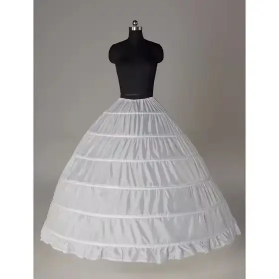 6 Steel Hoop Ladies Women Petticoat For Long Wedding Dresses Bustle Pannier For Girl Long Princess Skirt Dress