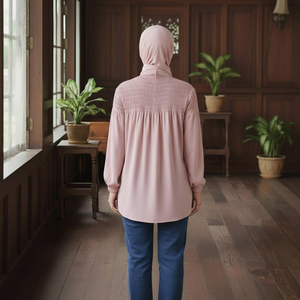 SIPO Robe de prière musulmane en dentelle de soie, broderie, style Ramadan Islam, pour femmes, extensible dans les quatre sens, pour Singapour, Indonésie, Ramadan, Telekung, Vente en gros - Product Image 4