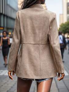 Ventes de liquidation, mode automne-hiver, coupe-vent, coupe ajustée, trench-coat mi-long en laine pour femmes - Product Image 2