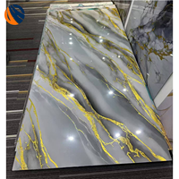 Panneau PVC UV texturé 3D moderne et imperméable pour mur d'accentuation d'hôtel et de salon, et décor de fond TV