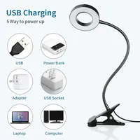 Lampe à Clous Led USB pour Lecture de Table, Petit Modes Portable, Clip Lumineux, Flexible, Col de Cygne, Lampe de Bureau pour Enfants avec Pince