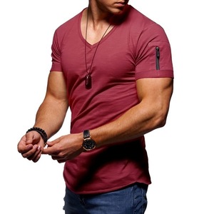 <span class=keywords><strong>Ropa</strong></span> de Gimnasio para Hombre, Camisetas, Playeras de Manga Corta de Color Sólido para Hombre - Product Image 4