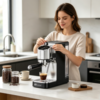 Anbolife 20 Bar RVS Compacte Espresso- en Cappuccinomachine met Digitale Besturing voor Thuis, Kantoor, Latte OEM Fabrieksdirect