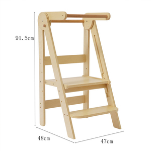 Adjustable Wooden Multifunctional Ottomans Learning Tower Custom Foldable <b>Step</b> <b>Stool</b> Helper Educational Toy <b>for</b> Kids Boys - Product Image 1