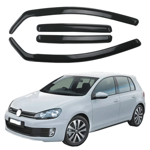 Déflecteurs de fenêtre latéraux intégrés, pare-soleil, pare-pluie, visière de ventilation pour Volkswagen <span class=keywords><strong>GOLF</strong></span> MK6 <span class=keywords><strong>5</strong></span> portes hayon 2008-2013 - Product Image 1