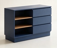 Commode de chambre à coucher moderne en bois massif avec 3 tiroirs