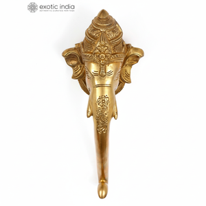 Poignée de porte Lord Ganesha de 10 pouces en laiton pour article de décoration intérieure et but de cadeau - Product Image 1