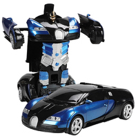 Auto de Deformación a Control Remoto con Transformación de un Botón, Genial Vehículo Deportivo para Exteriores, Modelo de Juguete con Cargador y Cable USB, Idea de Regalo para Niños