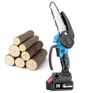 Mini Motosierra Eléctrica Recargable de 6 Pulgadas, Sierra Eléctrica Portátil Industrial y Doméstica para Podar y Talar Árboles en el Jardín - Product Image 1