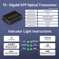 Module émetteur-récepteur optique monomode LC duplex 10G SFP+ ZoeRax SlX-10G-F01-EU 1310nm 10km DDM Convertisseur de média Réseau POE