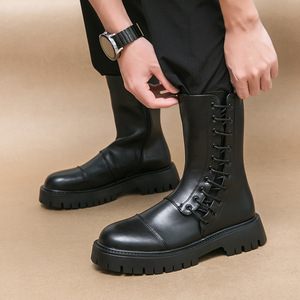 2026 <b>Work</b> <b>Boots</b> & Motorcycle Shoes for Men High-Top Ankle <b>Boots</b> High-Top <b>Leather</b> <b>Boots</b> Soft <b>Leather</b> Thick Sole Ankle <b>Boots</b> - Product Image 4