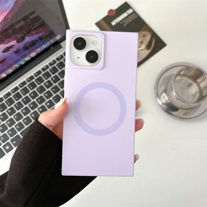 <b>Candy</b> Color Straight Edge Soft TPU Phone Case for iPhone 13 14 15 16 Pro Max Wireless Charging Strong Magnetic Shockproof Cover - Product Image 6