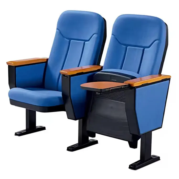 Produttore di sedie per Auditorium personalizzate che impilano popolare teatro blu Navy in metallo Base ai banchi posti a sedere sedia da chiesa per sala