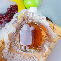 Botol sirup kaca daur ulang untuk sirup panekuk Maple anggur Tequila brendi layar wiski cetakan permukaan es silinder datar