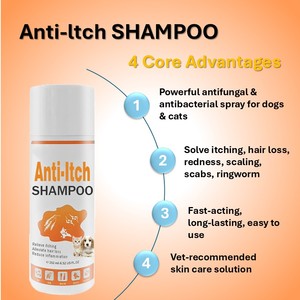 <span class=keywords><strong>Shampoo</strong></span> Antibatterico e Antiprurito Rinfrescante <span class=keywords><strong>per</strong></span> <span class=keywords><strong>Cani</strong></span>, Gatti e Uccelli, Controlla Infezioni Fungine, Acari e Batteriche, Allevia Prurito e Alopecia - Product Image 3