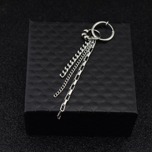 Pendientes de Acero de Titanio al por Mayor, Estilo <span class=keywords><strong>BTS</strong></span> <span class=keywords><strong>Jimin</strong></span>, Pendientes Minimalistas con Clip para Hombre y Mujer, Joyería Punk - Product Image 4