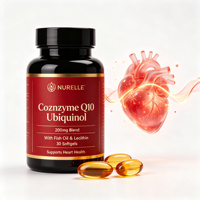 CoQ10 Ubiquinol 200mg Gélules Molles Coenzyme Q10 avec Huile de Poisson Lécithine Complément Santé Cardiaque Antioxydant Soutien Énergétique 30 Gélules