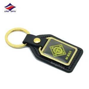Metal Keychain Customized Longzhiyu 14 Years Manufacturer Custom Leather Strap Keychain With Metal Ring Customized Logo Free Design Leather Keyrings