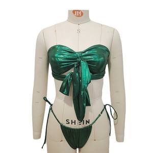 Conjunto de traje de baño de Bikini para mujer cómodo y suave floral hueco dividido sexy europeo y americano al por mayor - Product Image 5