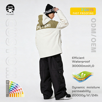 Conjunto de Chaqueta y Pantalones de Esquí OEM Personalizados Unisex, Estilo Holgado, con Bolsillos Cargo, Cremallera Cortavientos, Impermeabilidad 20k/20k, Transpirable, Venta al por Mayor de Fábrica