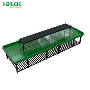 Highbright High Quality Produce Display Table with Acrylic Divider for Supermarket & Grocery Stores - Product Image 2