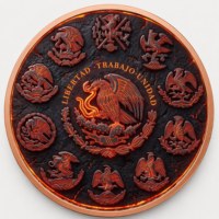 Pièce de monnaie en cuivre pur 999 de 1 oz et 5 oz, Médaille Ange de l'Indépendance, Relief 3D, Effet UV couleur, Art mexicain de la Liberté