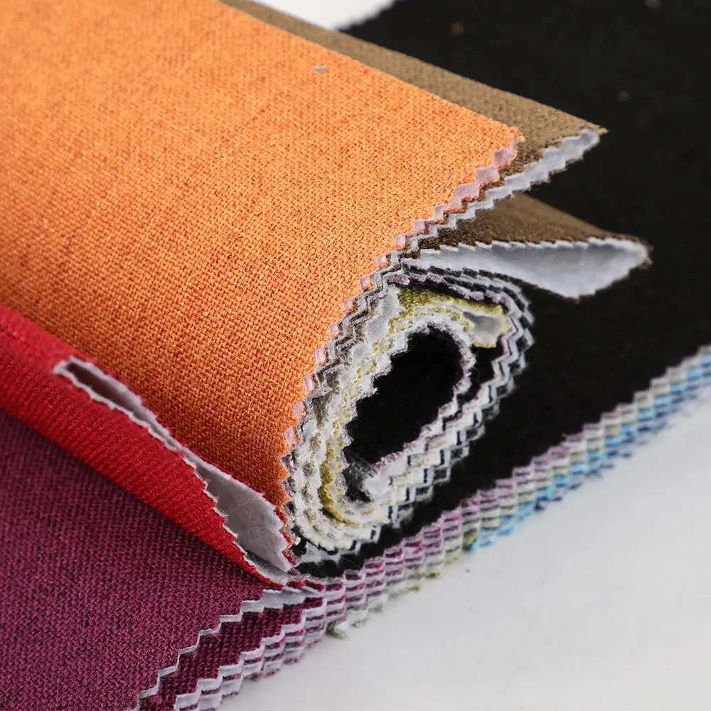 High Quality Home Textile Polyester Linen Look Sofa Fabric Quality Textile Supplies