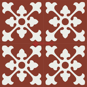 Elegante Baldosa de Cemento con Diseño Floral, 300x300mm, Decoración Artesanal para Pisos de Concreto, Comercio Mayorista Global - Product Image 1