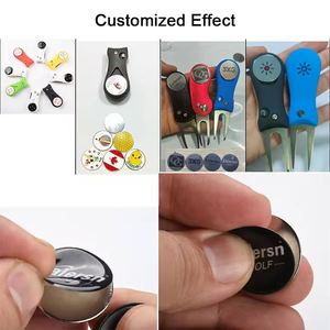 Herramienta plegable para divots de golf con botón desplegable y marcador de bola magnético, herramienta tipo navaja para reparar divots de golf - Product Image 2