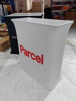 Comptoir Pop-up Rectangle Pliant pour Salon Professionnel, Table de Stand avec Lumière LED