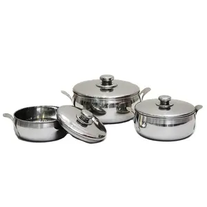 Shiny Stainless Steel 3PCS Cookware Set Hot Kitchen Wares