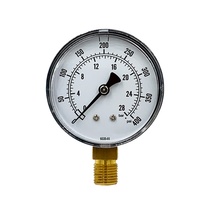 Manomètre à soufflet en laiton Beco Y60 2,5 pouces 28 bars/400 psi 1/4"NPT Kl1.6 à montage inférieur pour pression d'oxygène