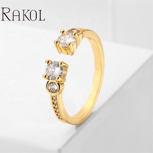 RAKOL RP5193 Bijoux de mode fille glacés Cubic Zirconia Cute Designer Bague réglable - Product Image 6