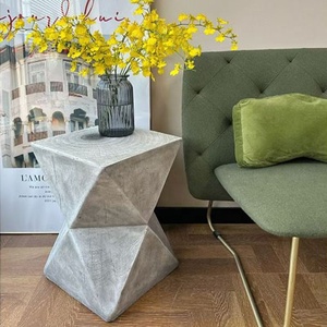 Mobilier d'extérieur Mobilier <span class=keywords><strong>scandinave</strong></span> Salon carré Table d'appoint en ciment Table basse <span class=keywords><strong>Petite</strong></span> table avec bords géométriques - Product Image 6