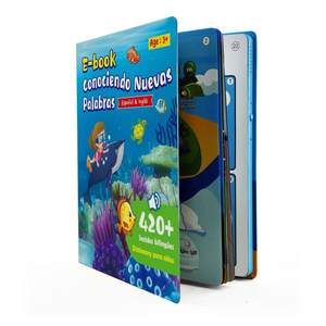 Libro Educativo Bilingüe Francés Español Inglés con Sonidos para Bebés, Juguete Musical Interactivo para el Aprendizaje Temprano con Audio en Plástico - Product Image 4