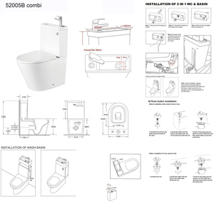 WC combiné avec lavabo intégré et robinet, <span class=keywords><strong>noir</strong></span>, Watermark WCS - Product Image 5