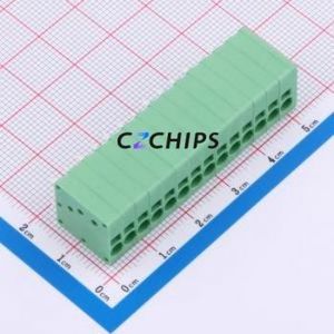 MX205V-3.5-14P-GN01-Cu-A Spring Terminal Block Through hole Component (THT),P=3.5mm Connector 1x14P 3.5mm Green Through Hole - Product Image 1