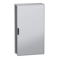 Armoire de sol à porte simple NSYSFN181040P, acier galvanisé, IP55, gris, noir, 1000 mm x 400 mm 1800 mm, série PanelSeT SFN
